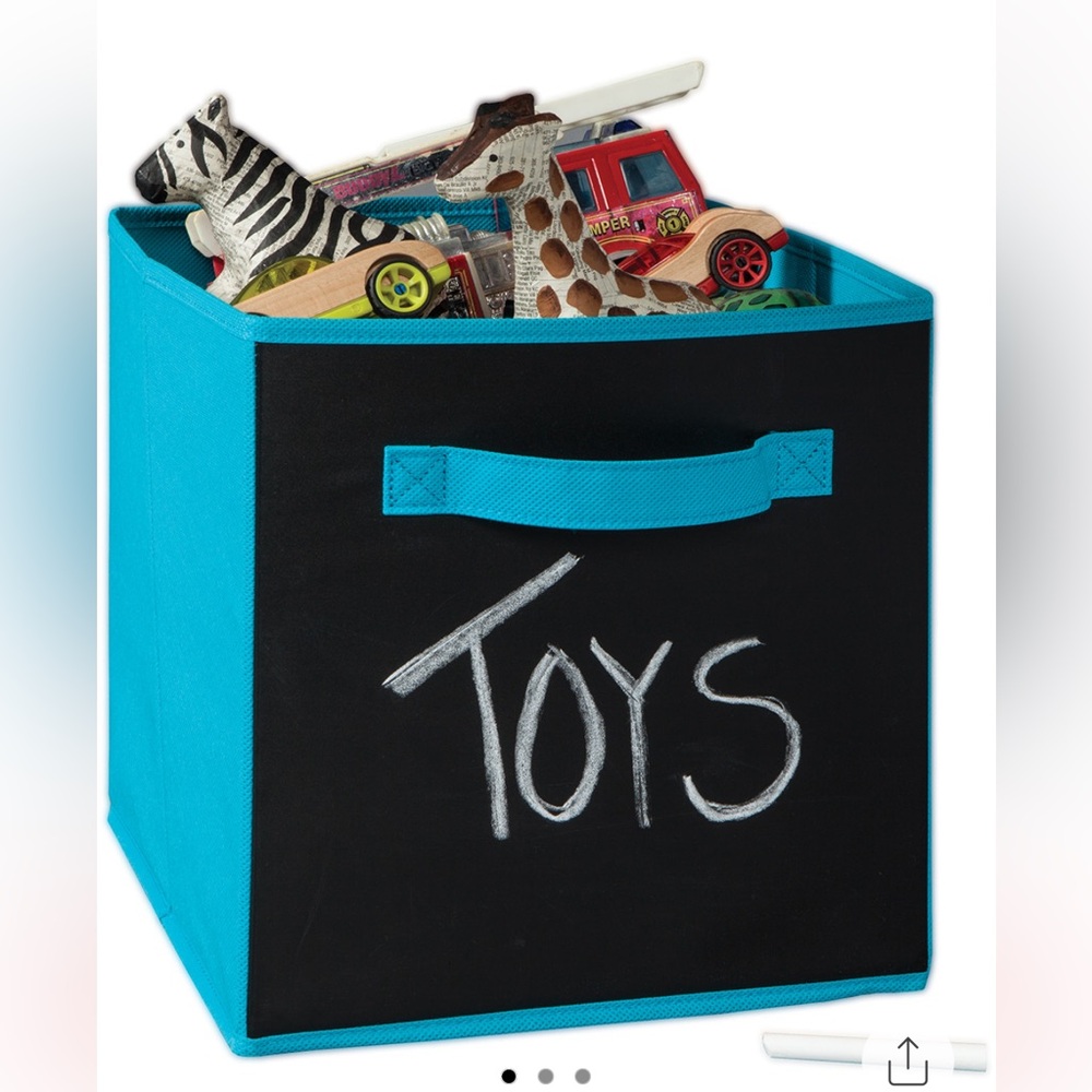 ClosetMaid Cubeicals Chalkboard Fabric Drawer in Ocean Blue.